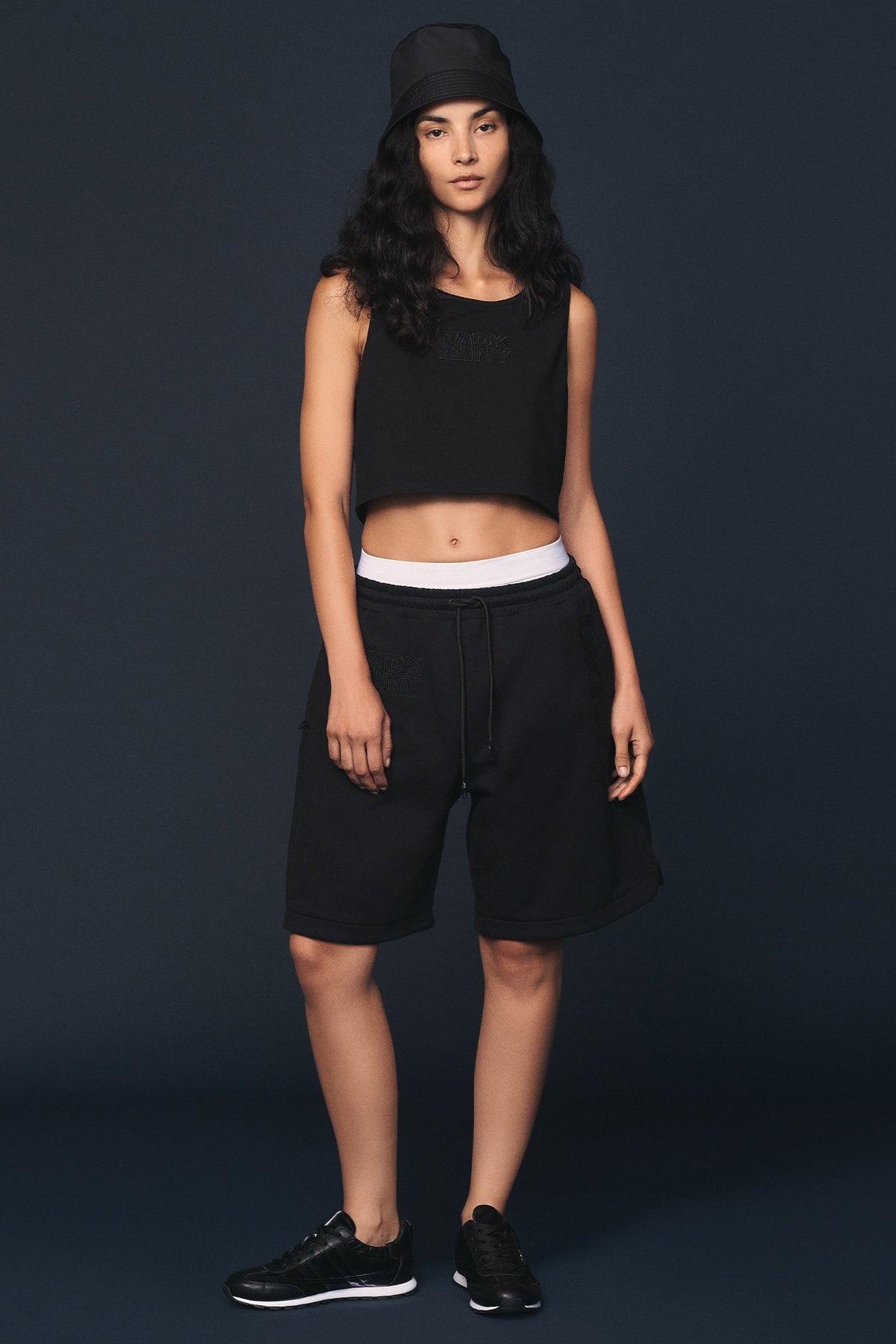 Black DKNY DKNY X YANKEES EMBROIDERED SHORT