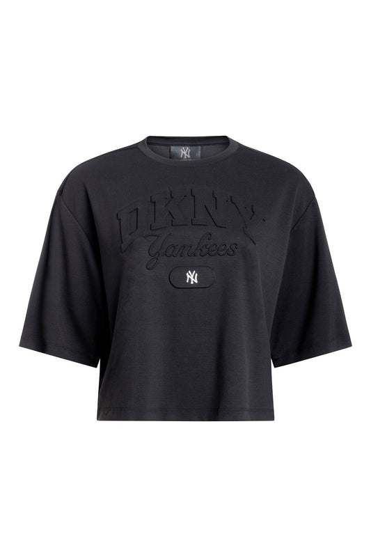 Black DKNY DKNY X YANKEES CROPPED TEE