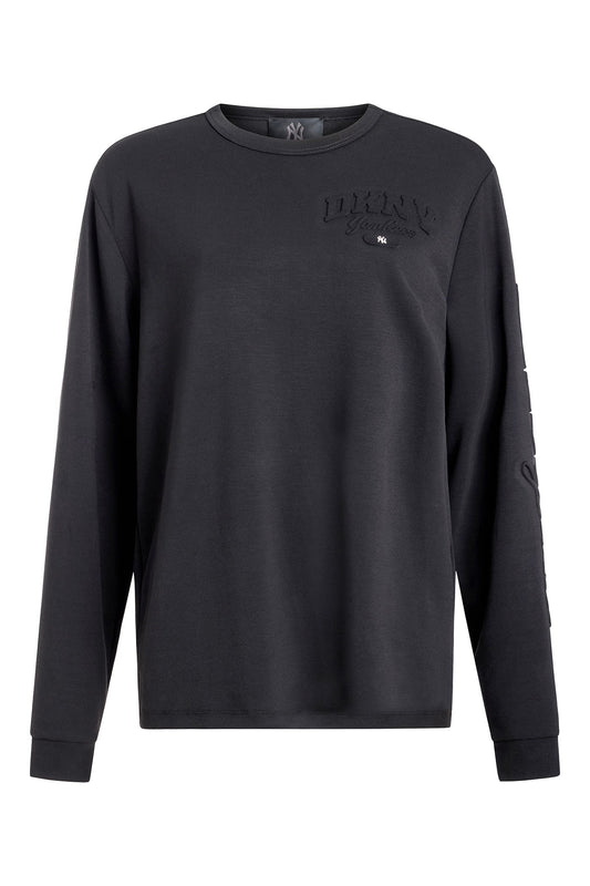 Black DKNY DKNY X YANKEES EMBOSSED TEE