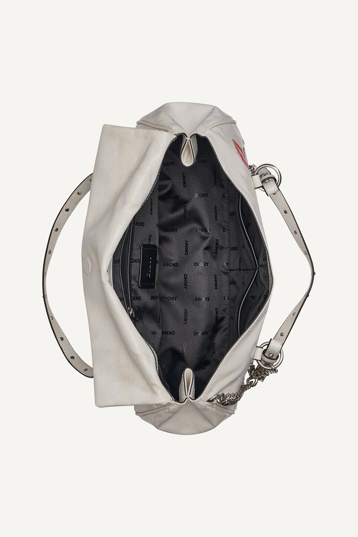 Marshmallow DKNY SKYE MEDIUM GRAFFITI SATCHEL