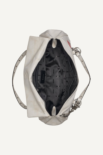 Marshmallow DKNY SKYE MEDIUM GRAFFITI SATCHEL