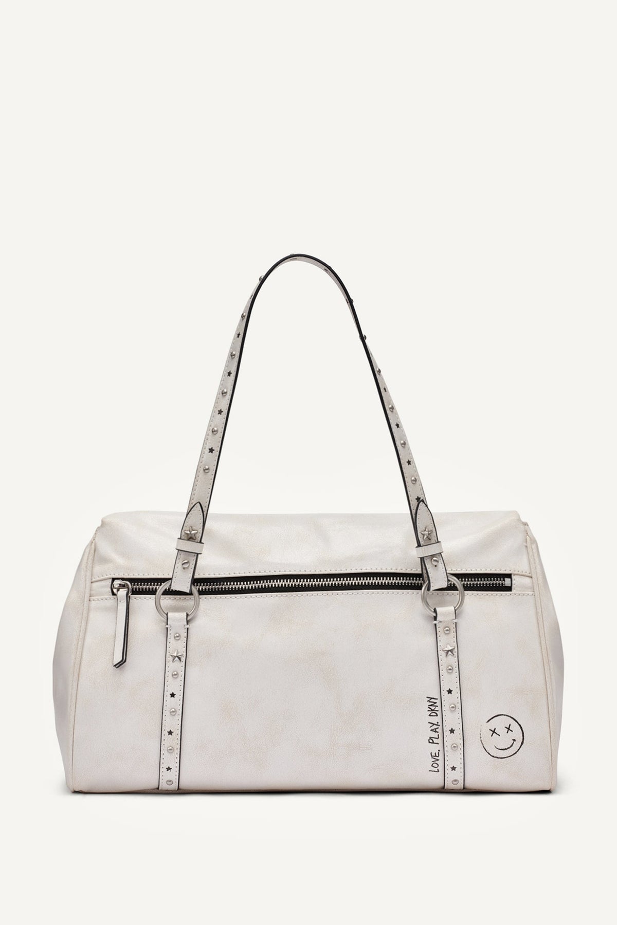 Marshmallow DKNY SKYE MEDIUM GRAFFITI SATCHEL
