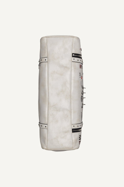 Marshmallow DKNY SKYE MEDIUM GRAFFITI SATCHEL