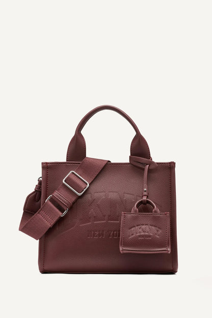 BLACK/GOLD DKNY HADLEE SMALL LOGO TOTE