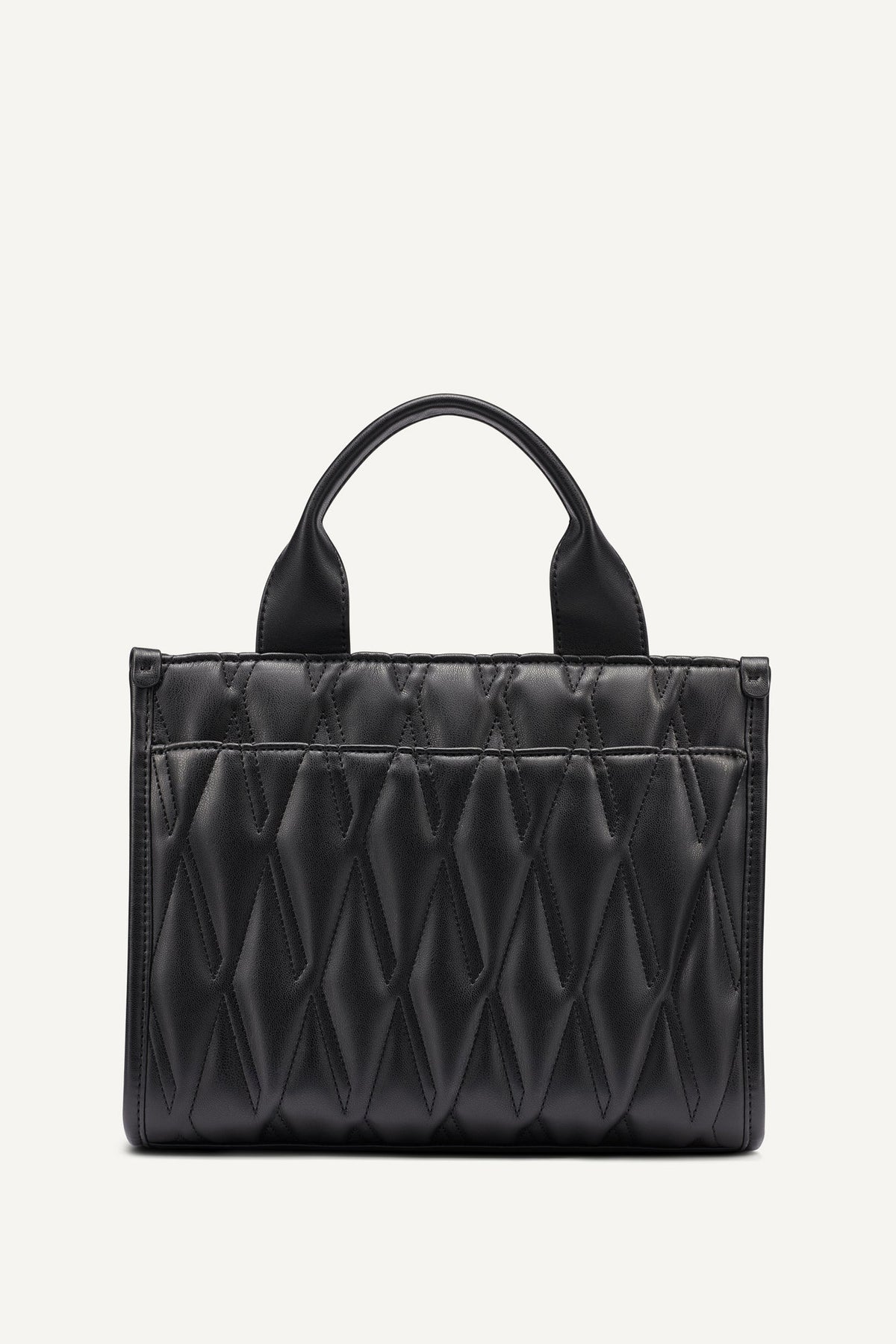 Black/Silver DKNY HADLEE SMALL QUILTED LOGO TOTE