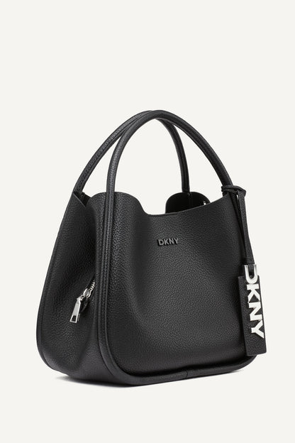 BLACK/SILVER DKNY CAPRI MEDIUM HOBO BAG
