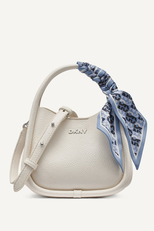 Marshmallow DKNY CAPRI MEDIUM HOBO CROSSBODY BAG