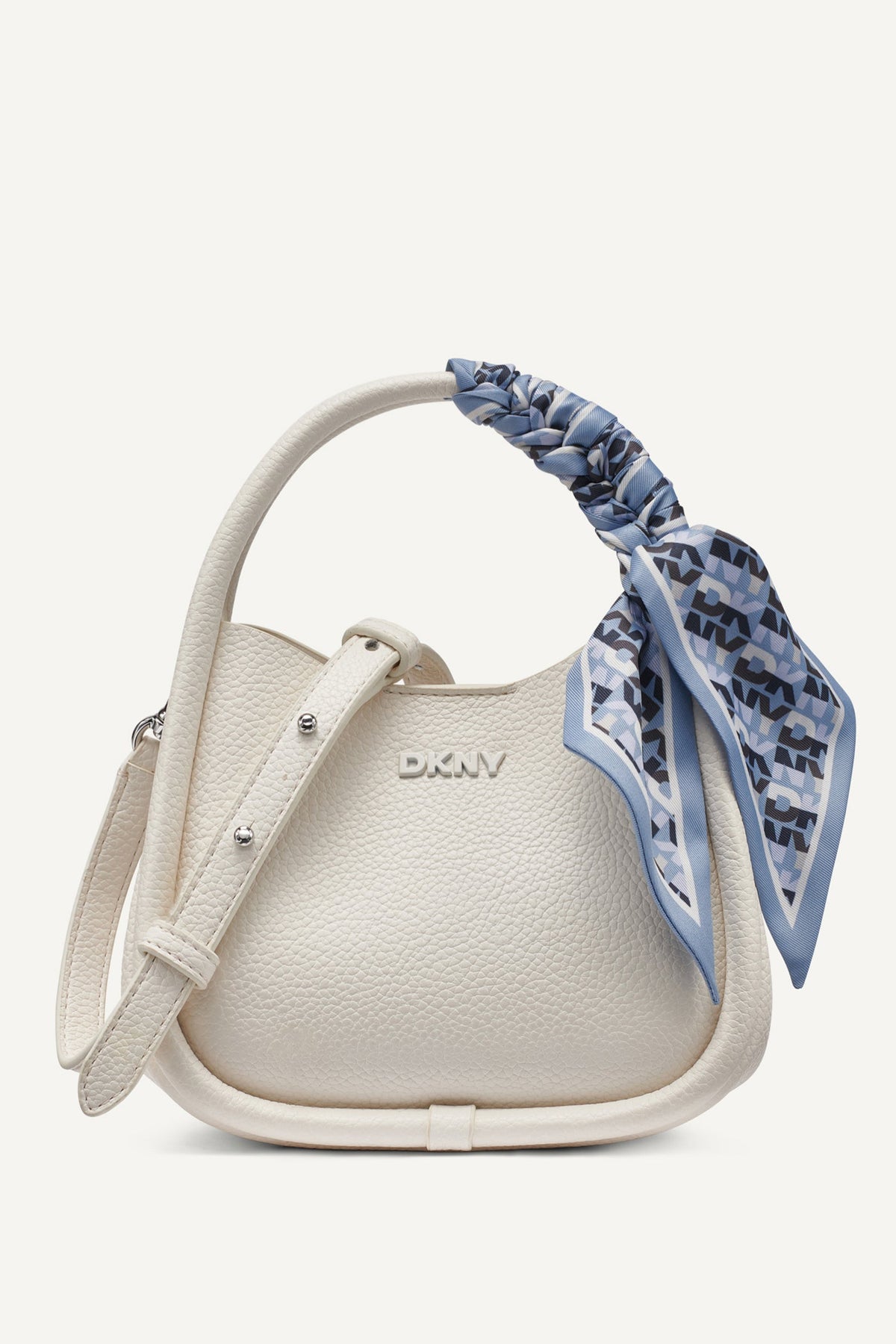 Marshmallow DKNY CAPRI MEDIUM HOBO CROSSBODY BAG