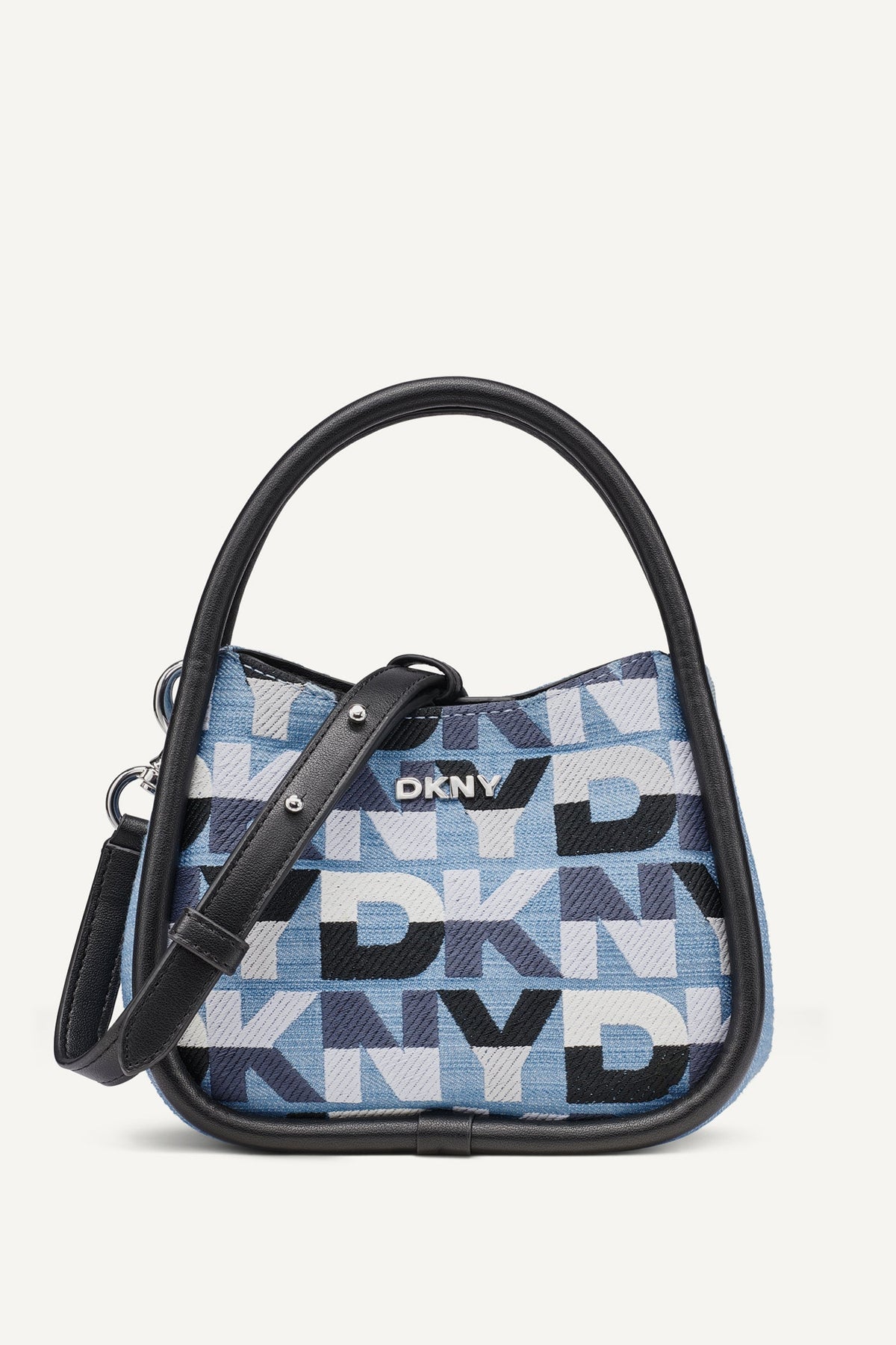 Midnight Combo DKNY CAPRI DENIM LOGO HOBO CROSSBODY BAG