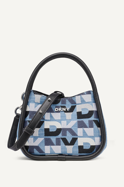 Midnight Combo DKNY CAPRI DENIM LOGO HOBO CROSSBODY BAG