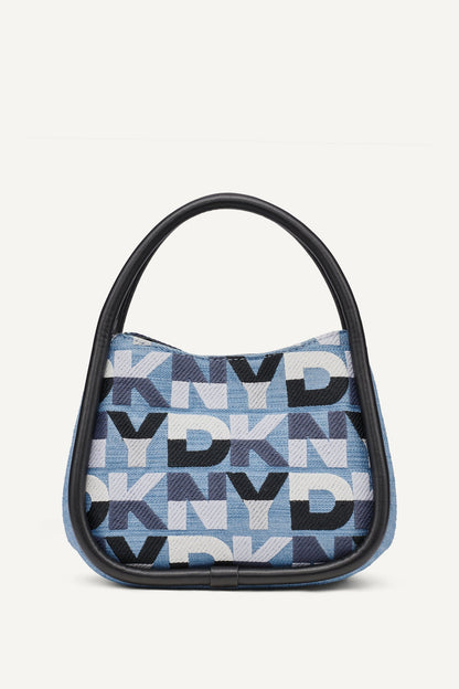 Midnight Combo DKNY CAPRI DENIM LOGO HOBO CROSSBODY BAG