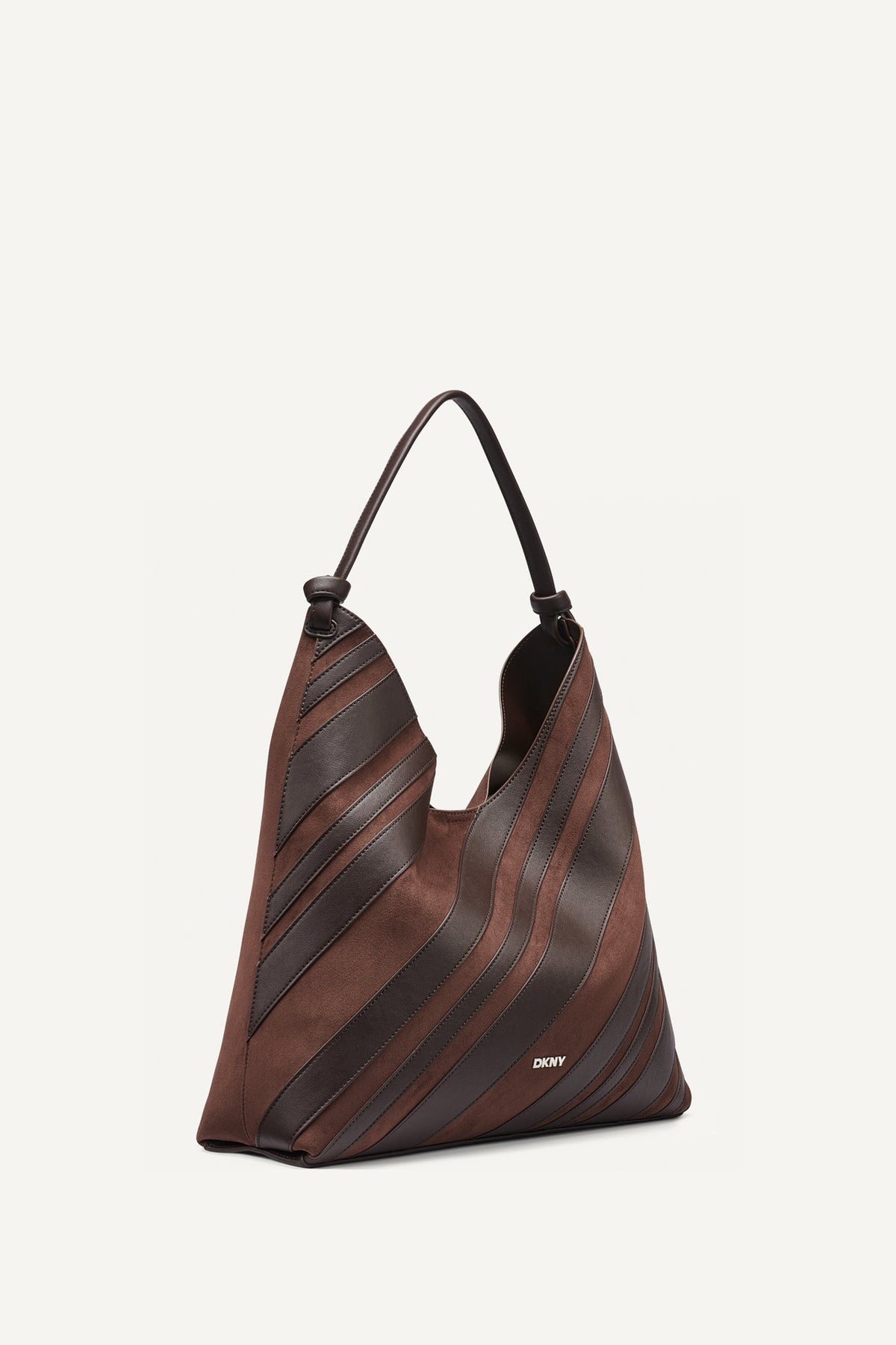 Coffee Bean DKNY PAULA STRIPE HOBO BAG