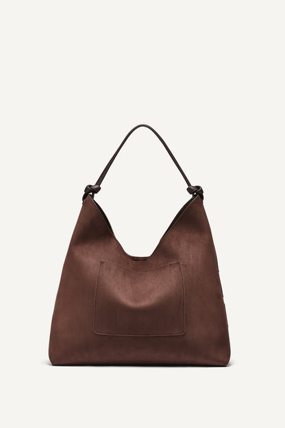 Coffee Bean DKNY PAULA STRIPE HOBO BAG