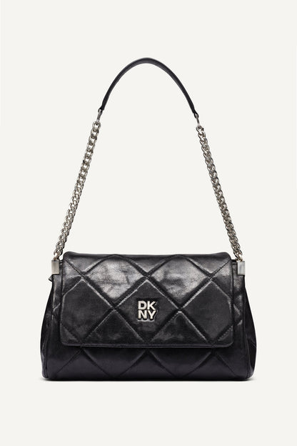 Black/Silver DKNY SOHO MEDIUM SHOULDER BAG