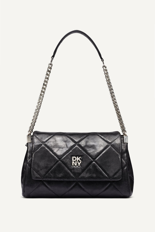 Black/Silver DKNY SOHO MEDIUM SHOULDER BAG