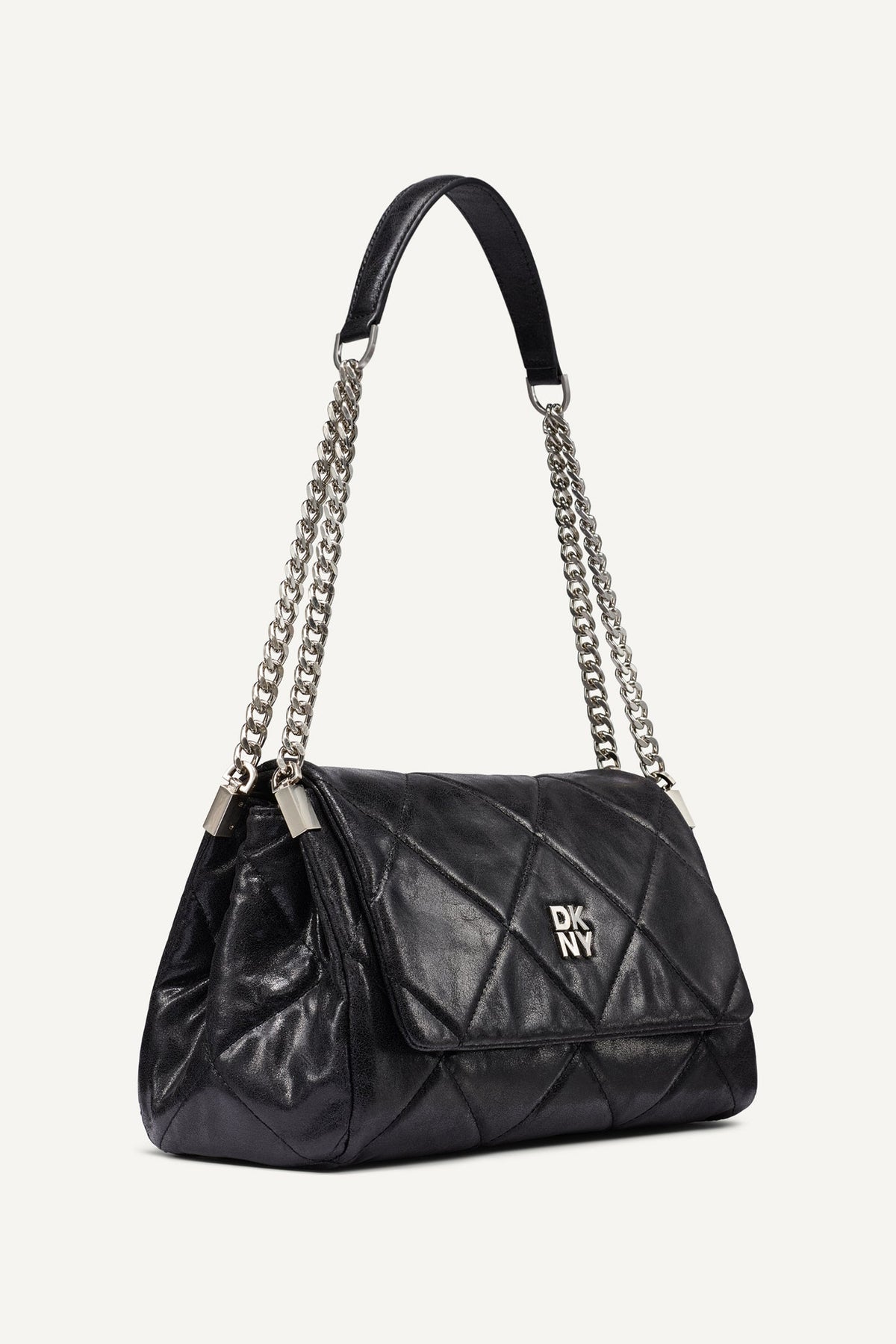 Black/Silver DKNY SOHO MEDIUM SHOULDER BAG