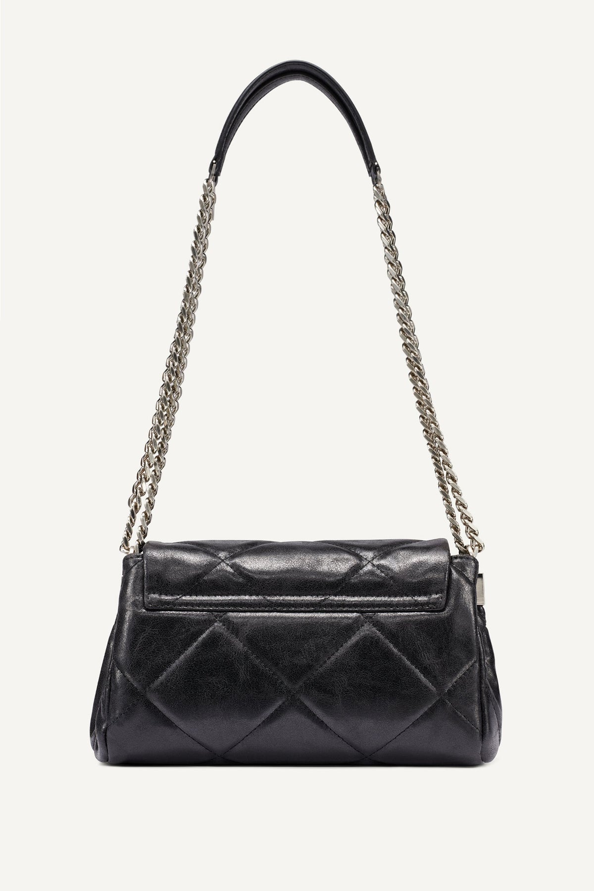 Black/Silver DKNY SOHO SMALL FLAP CROSSBODY BAG