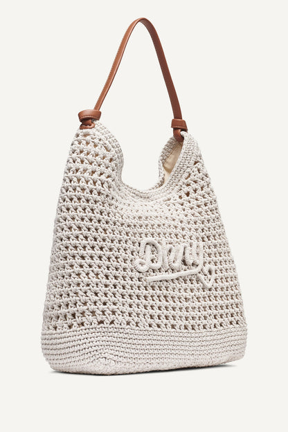 Midnight DKNY PAULA CROCHET LOGO HOBO BAG