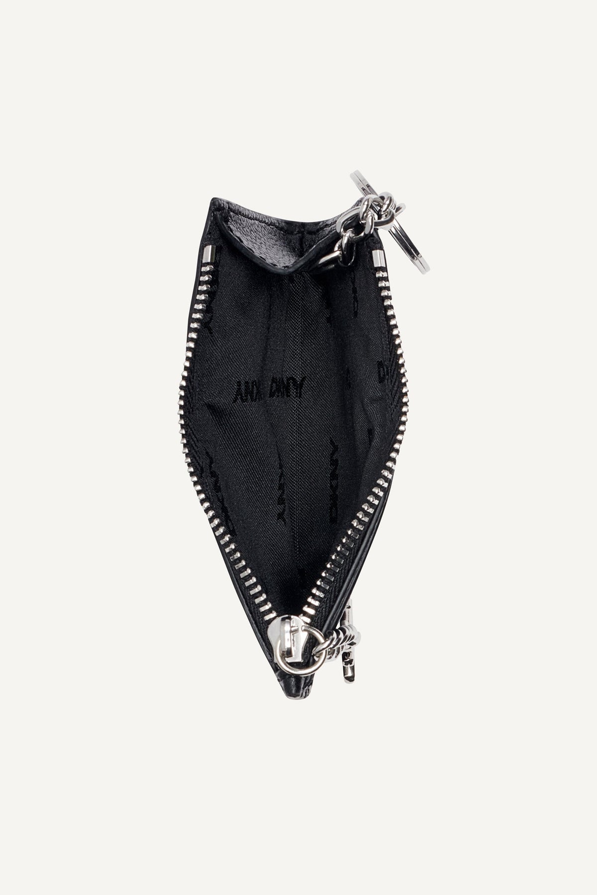 Denim/Black DKNY SARAH TOP ZIP CARD HOLDER