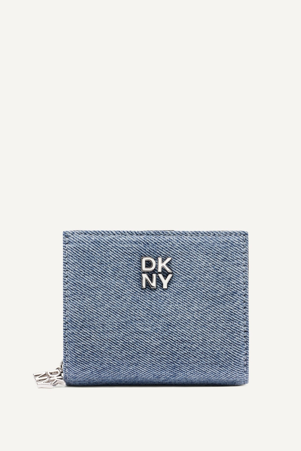 Denim/Black DKNY SARAH BIFOLD ZIP WALLET