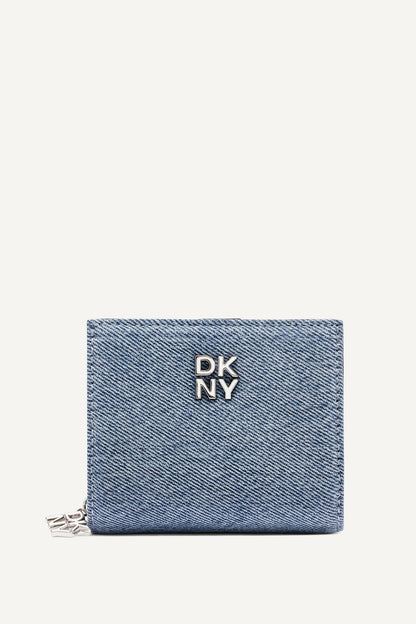 Denim/Black DKNY SARAH BIFOLD ZIP WALLET