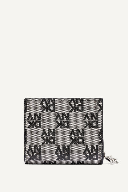 Black Logo Black DKNY SARAH BIFOLD ZIP WALLET