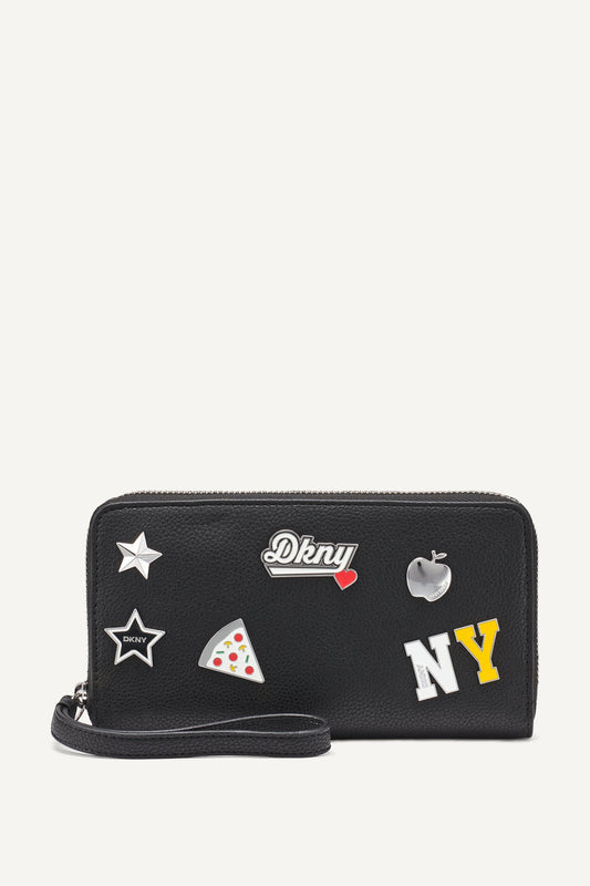 Marshmallow DKNY ETTA LARGE ZIP AROUND WALLET