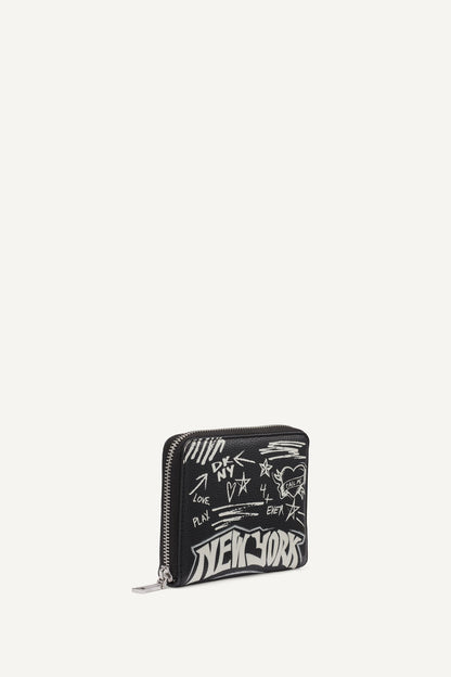 Black DKNY BRYAR SMALL ZIP AROUND WALLET