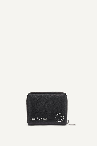 Black DKNY BRYAR SMALL ZIP AROUND WALLET