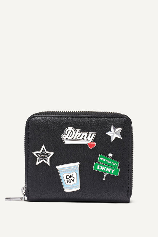 Black DKNY ETTA SMALL ZIP AROUND WALLET