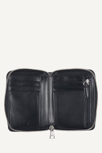 Black DKNY ETTA SMALL ZIP AROUND WALLET