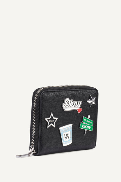 Black DKNY ETTA SMALL ZIP AROUND WALLET