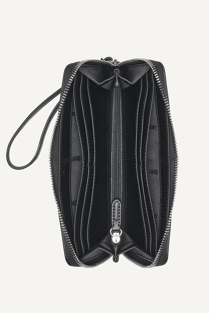 Black DKNY ETTA LARGE ZIP AROUND WALLET