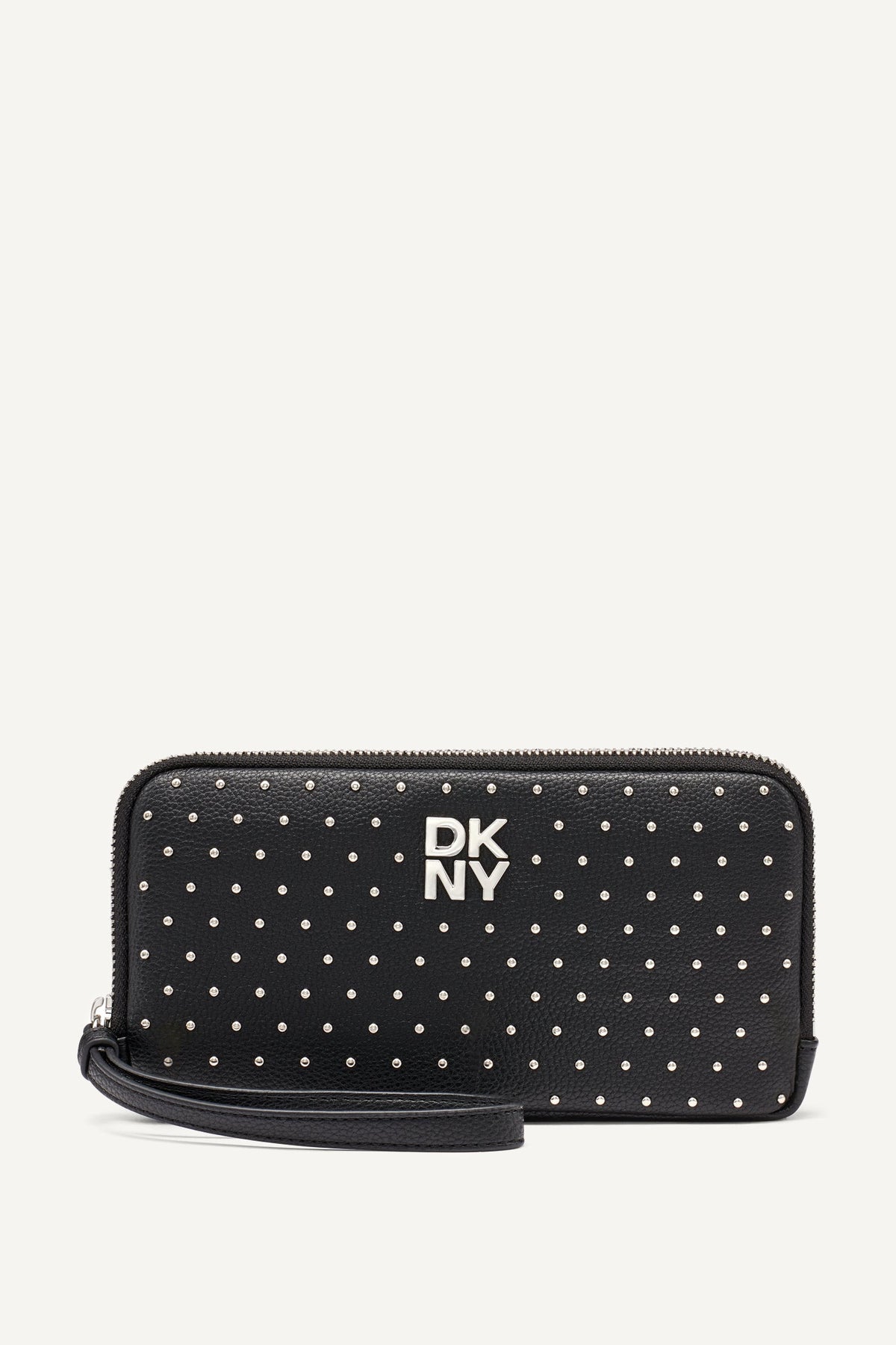 Black DKNY JENNY LARGE ZIP AROUND WALLET