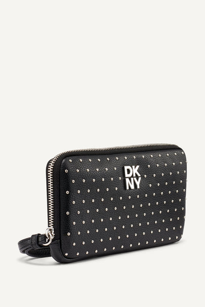 Black DKNY JENNY LARGE ZIP AROUND WALLET
