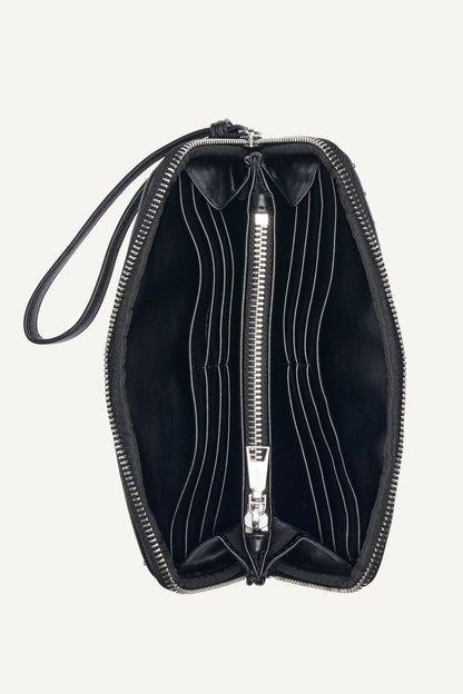 Black DKNY JENNY LARGE ZIP AROUND WALLET
