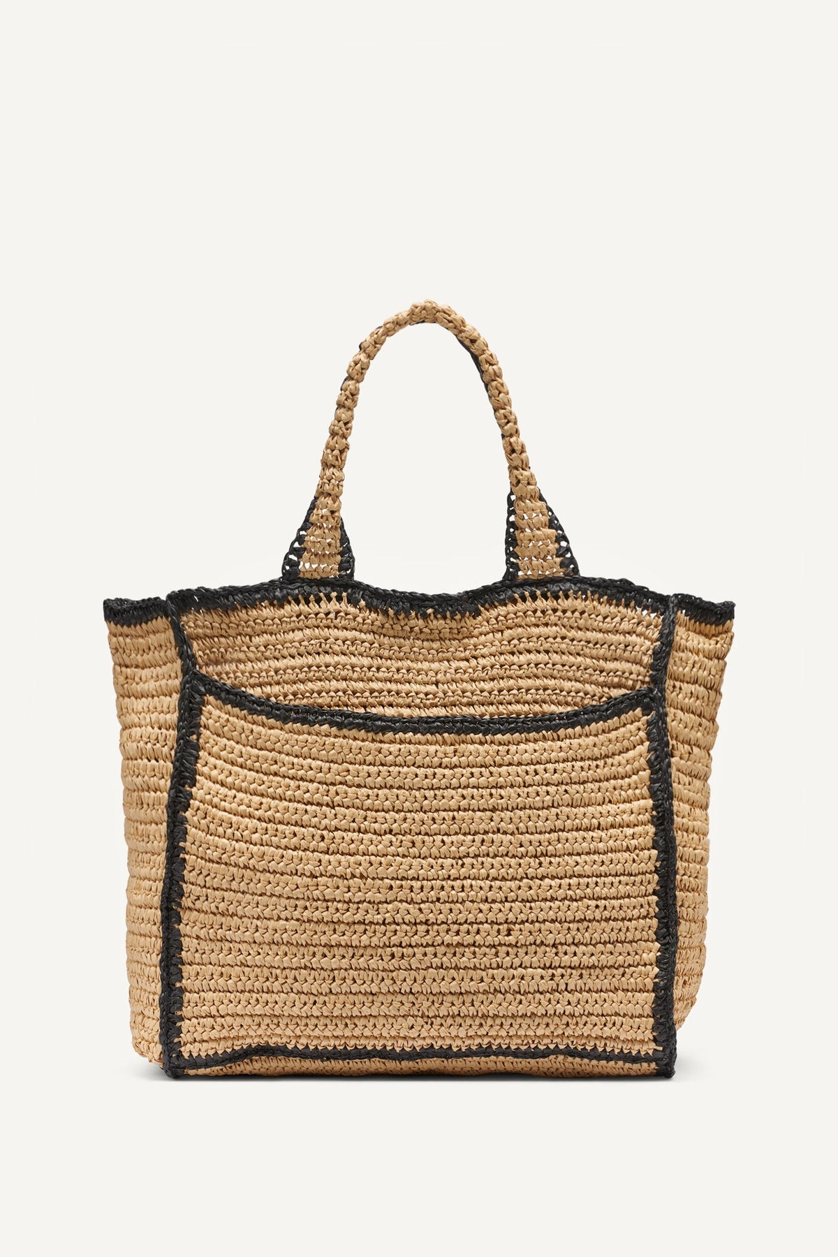 Natural/Black DKNY HADLEE MEDIUM WOVEN TOTE