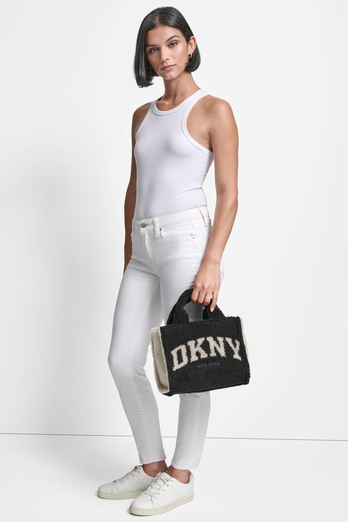 BLACK/SILVER DKNY HADLEE SMALL TOTE