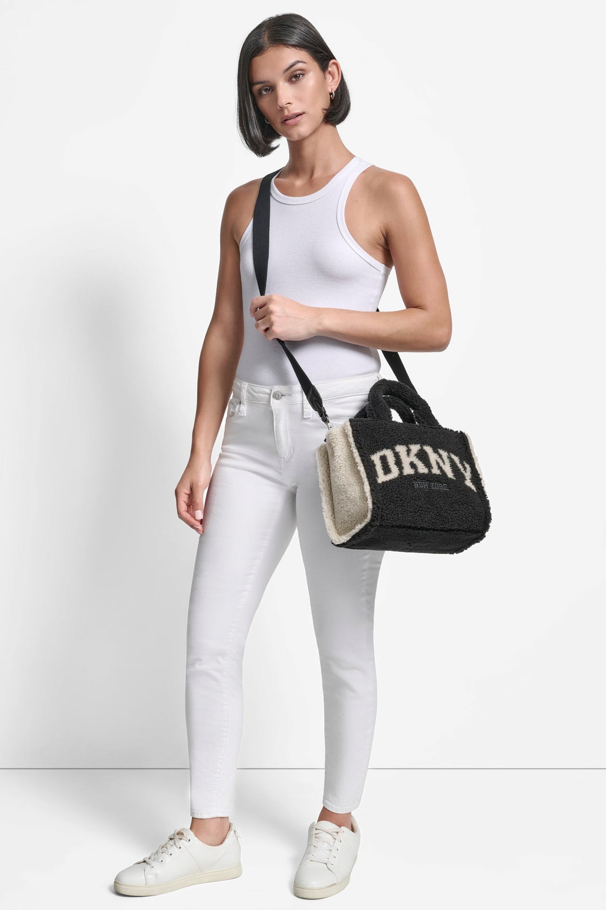 BLACK/SILVER DKNY HADLEE SMALL TOTE