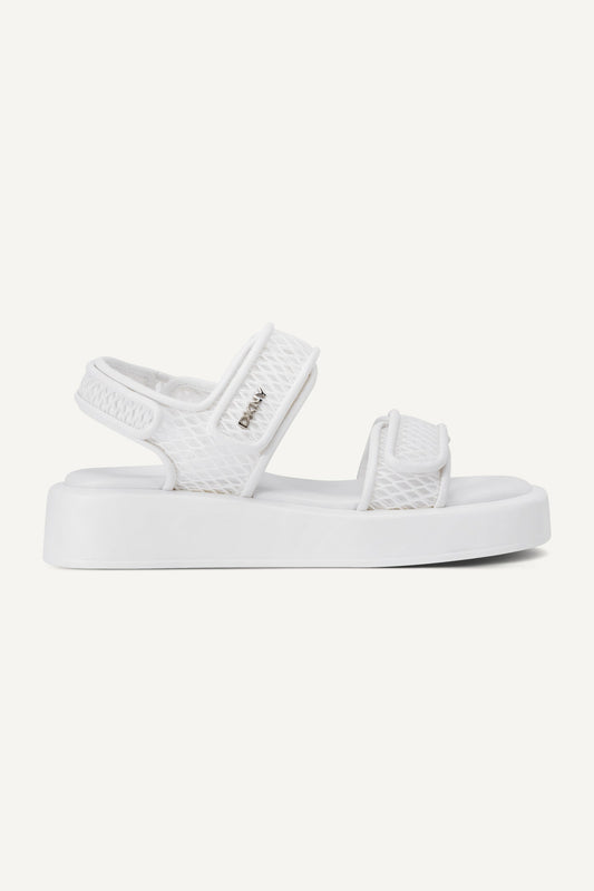 White DKNY OWYN MESH SLINGBACK SANDAL