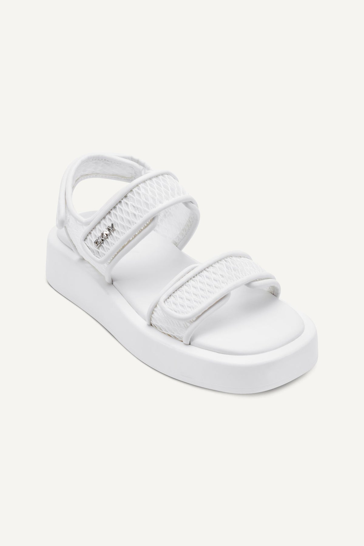 White DKNY OWYN MESH SLINGBACK SANDAL