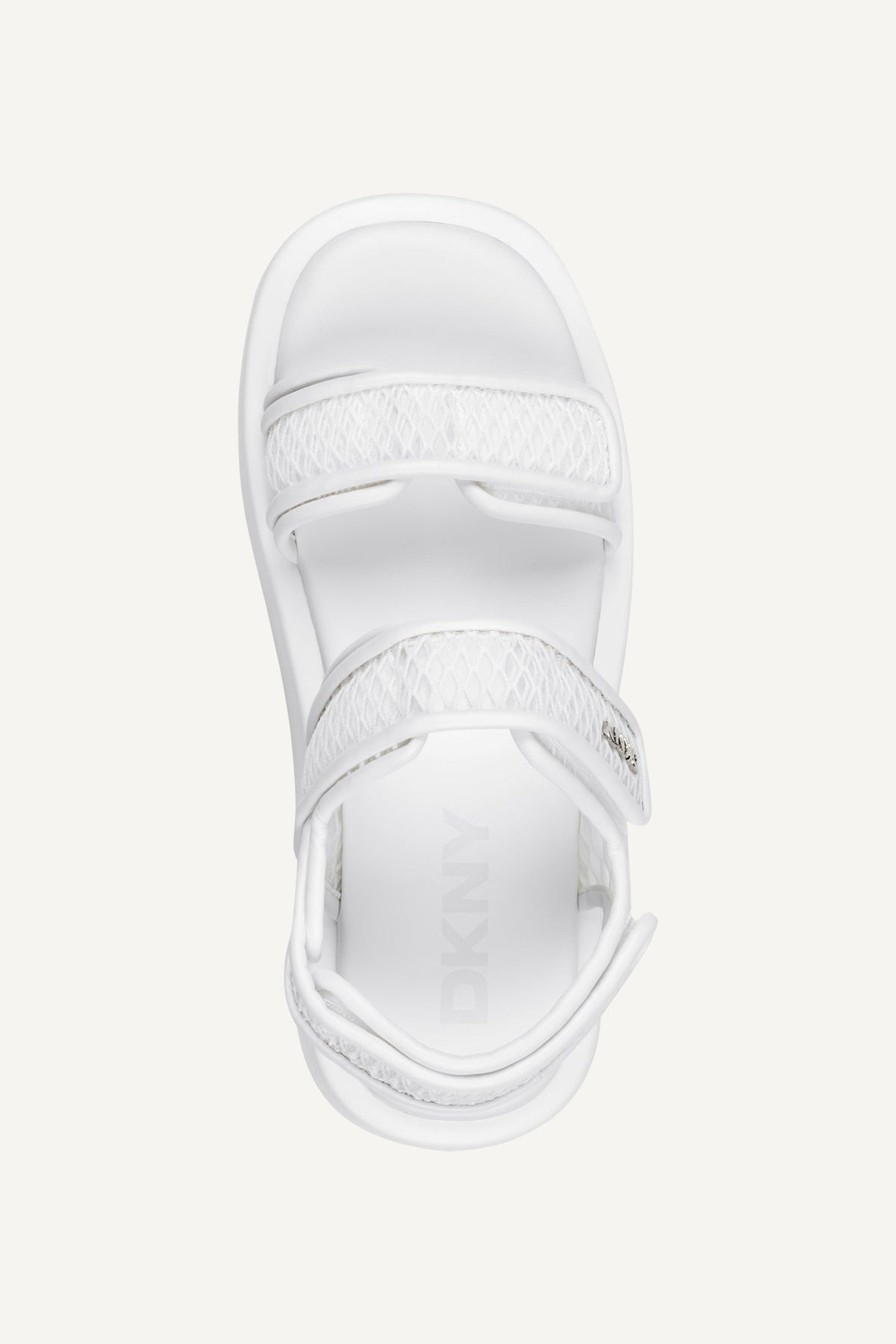 White DKNY OWYN MESH SLINGBACK SANDAL
