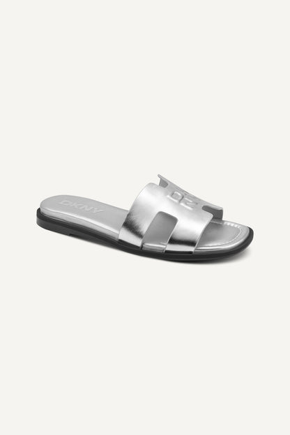 Silver DKNY COLUMBA FLAT SLIDE