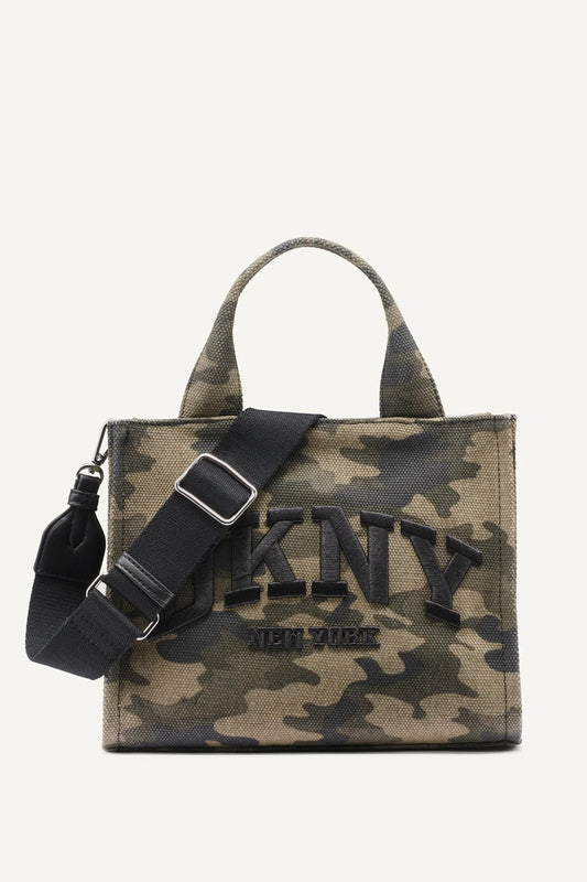 Camouflage DKNY HADLEE SMALL LOGO-EMBROIDERED CAMO TOTE