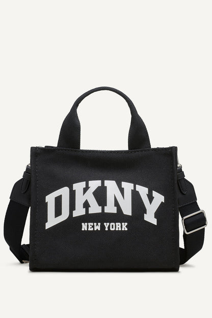 Light Khaki/Marshmallow DKNY HADLEE CANVAS SMALL LOGO TOTE