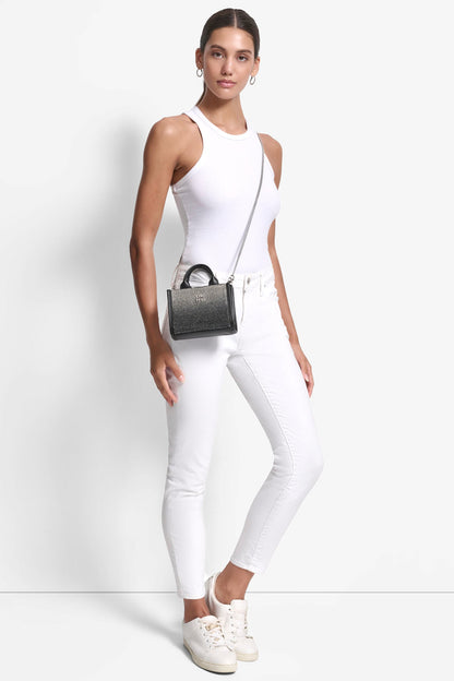 BLACK/SILVER DKNY HADLEE MINI CROSSBODY