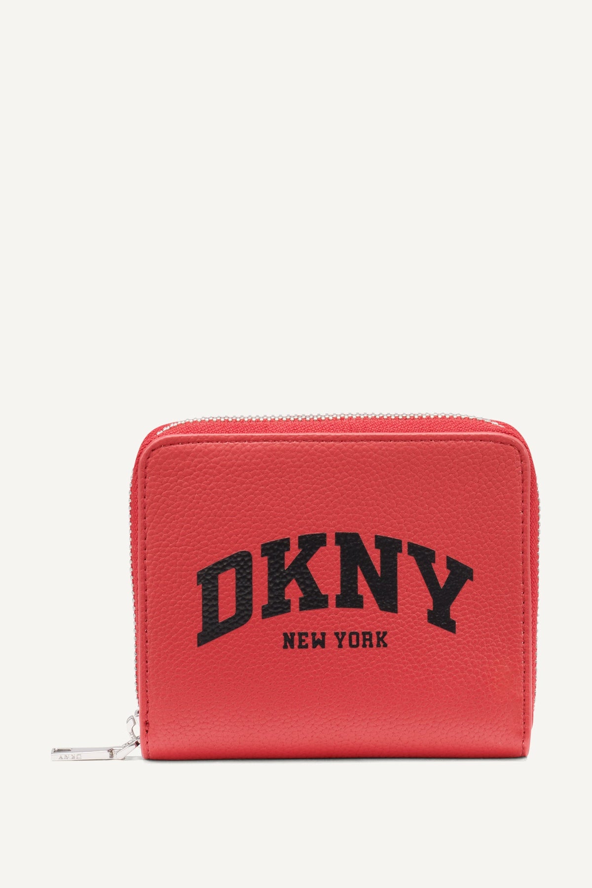 SILVER DKNY HADLEE SMALL ZIP AROUND WALLET
