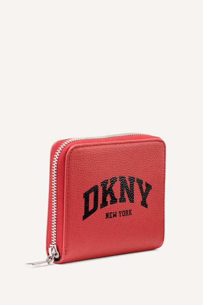 SILVER DKNY HADLEE SMALL ZIP AROUND WALLET