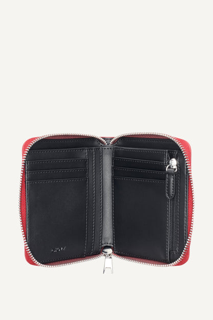 SILVER DKNY HADLEE SMALL ZIP AROUND WALLET