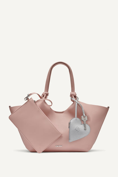 Pale Blush DKNY PAULA HEART MEDIUM COMMUTER TOTE